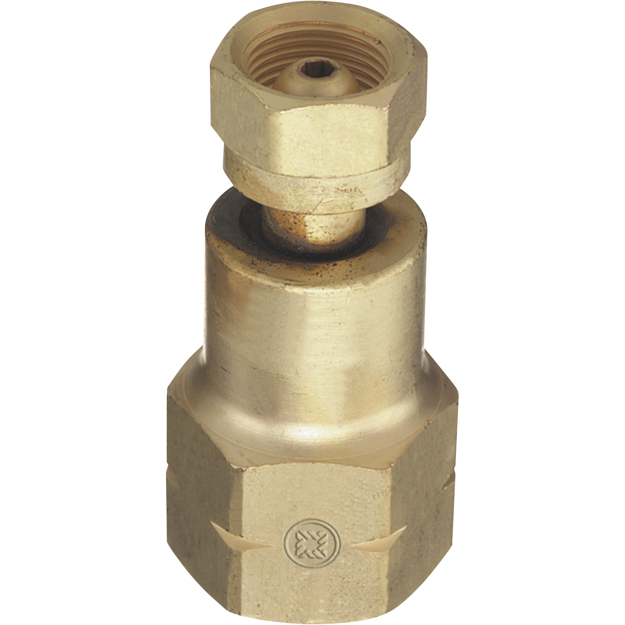 Thoroughbred Acetylene Cylinder to Regulator Adapter, Size #1, CGA-200 Valve to CGA-510 Regulator, Model# TB-324